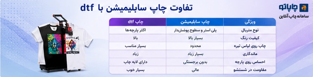 تفاوت چاپ سابلیمیشن با dtf